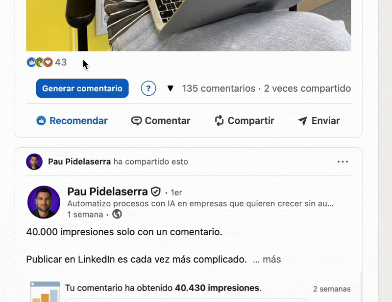 Resumir publicaciones con IA
