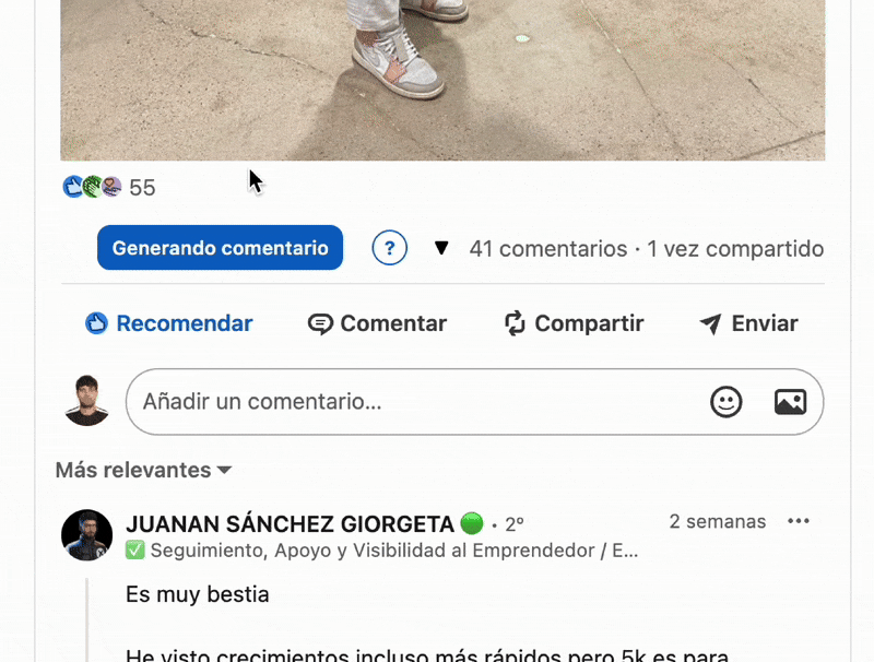 Comentar publicaciones con IA